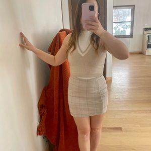 Sweater vest and skirt combo